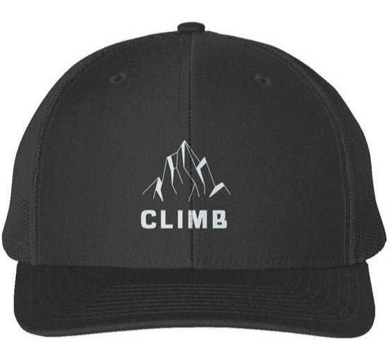 climb mountain trucker hat