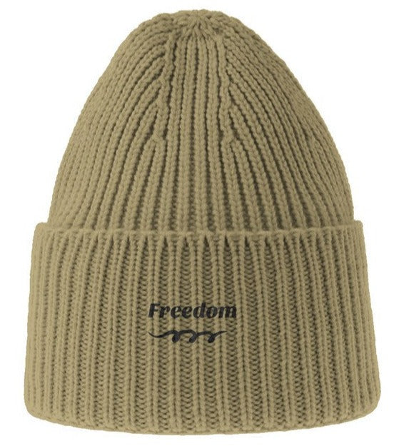 Chunky Rib Knit Beanie - Freedom