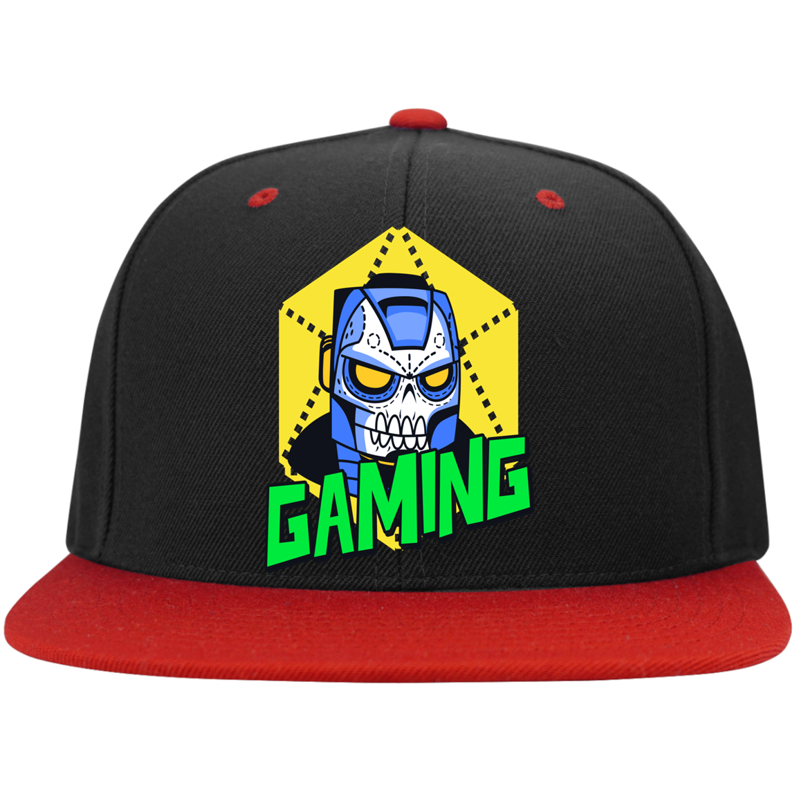 Gaming  Head Flat Bill High-Profile Snapback Hat