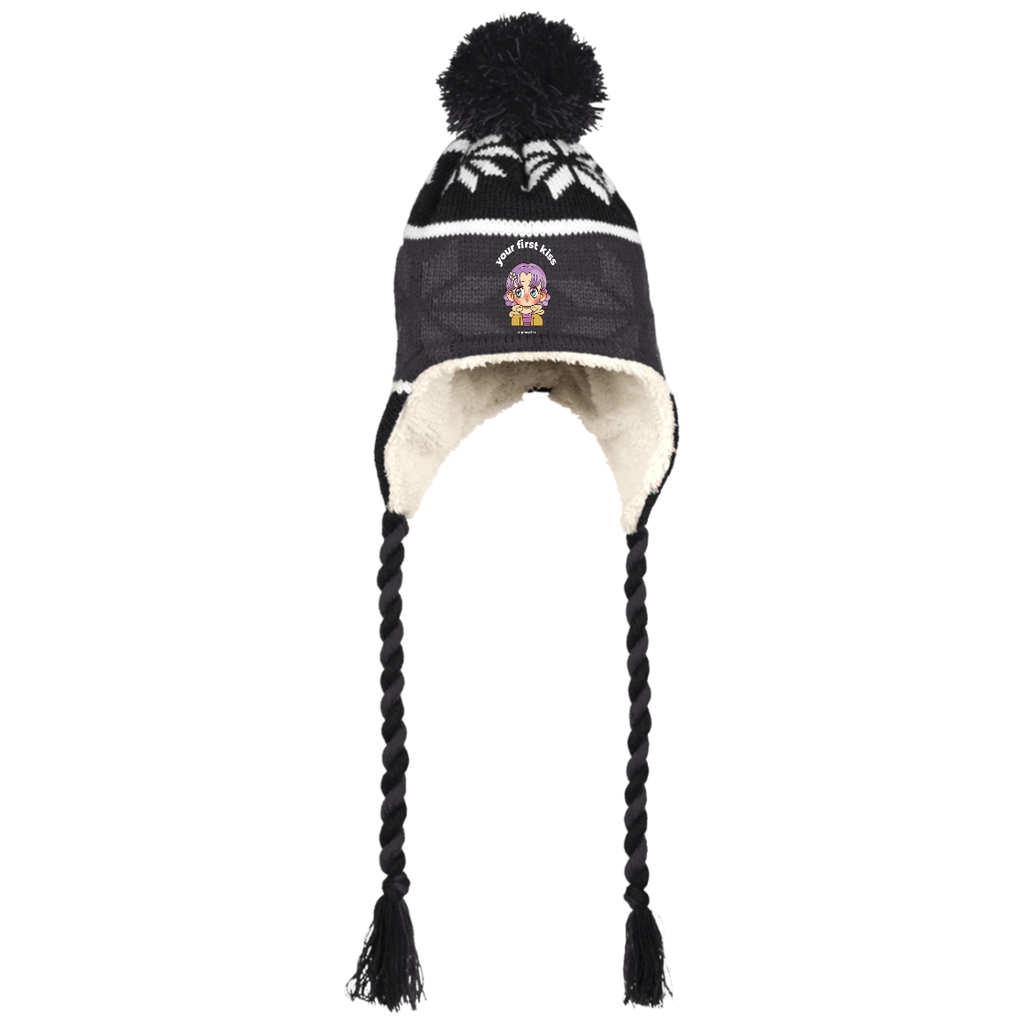 First Kiss  Hat with Ear Flaps and Braids