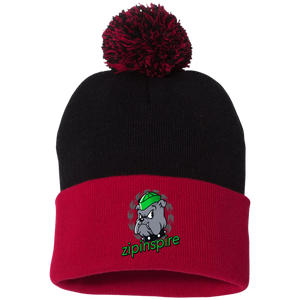 Bulldog Beanie  Pom Knit