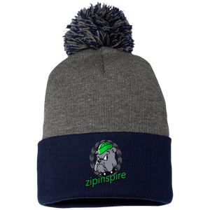 Bulldog Beanie  Pom Knit