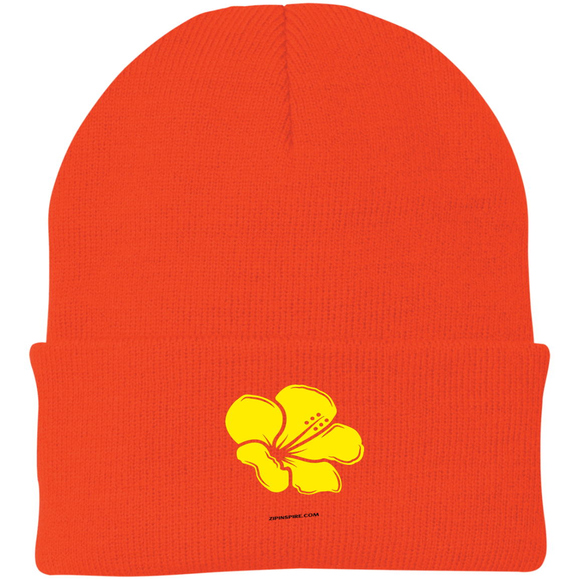 Hibiscus Yellow Flower Wealth & Love - Knit Beanie