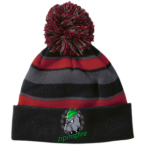 Bulldog Beanie Striped with Pom