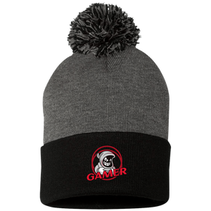 Gamer Ghost - Pom Pom Knit Beanie