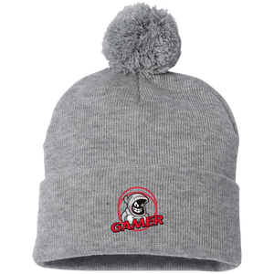 Gamer Ghost - Pom Pom Knit Beanie