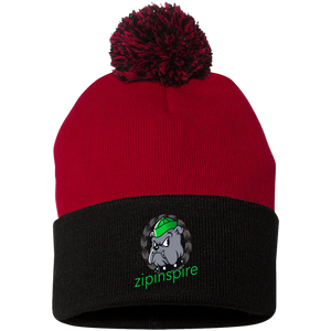 Bulldog Beanie  Pom Knit