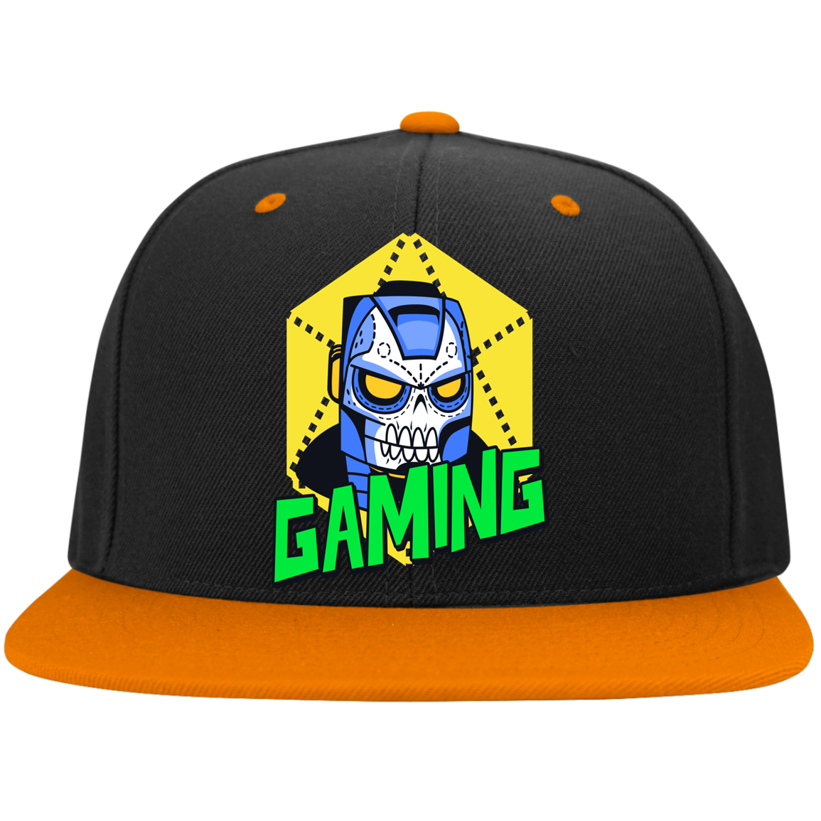 Gaming  Head Flat Bill High-Profile Snapback Hat