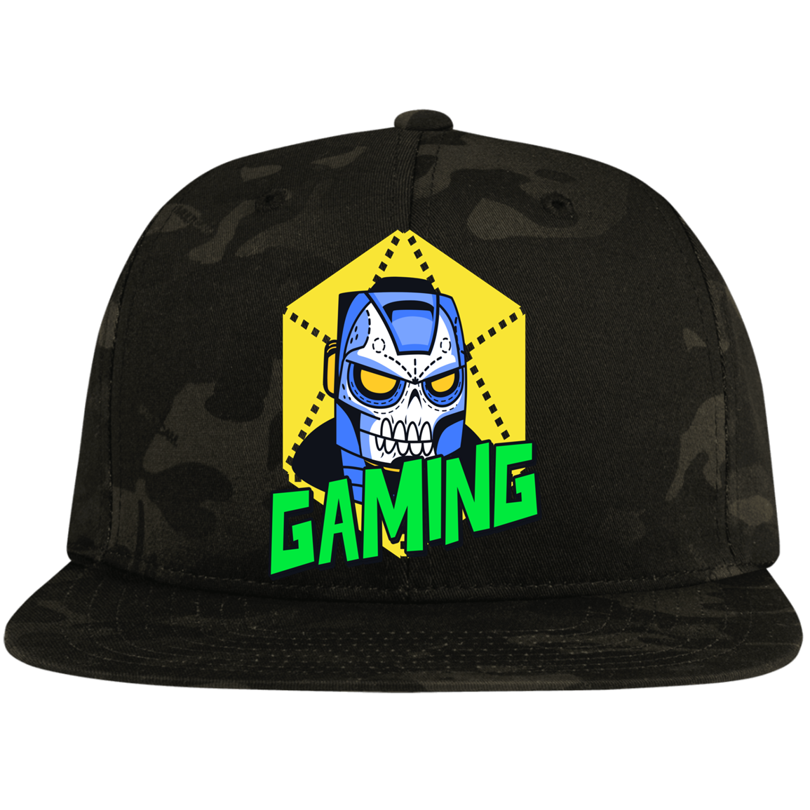 Gaming  Head Flat Bill High-Profile Snapback Hat