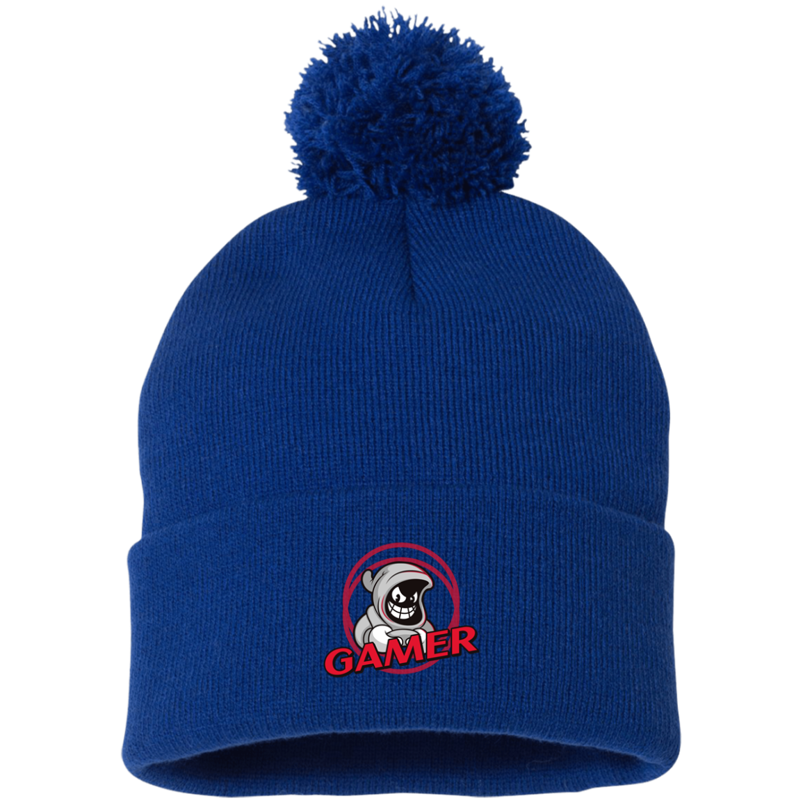 Gamer Ghost - Pom Pom Knit Beanie