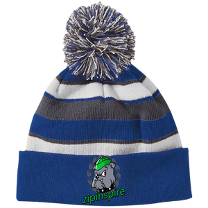 Bulldog Beanie Striped with Pom