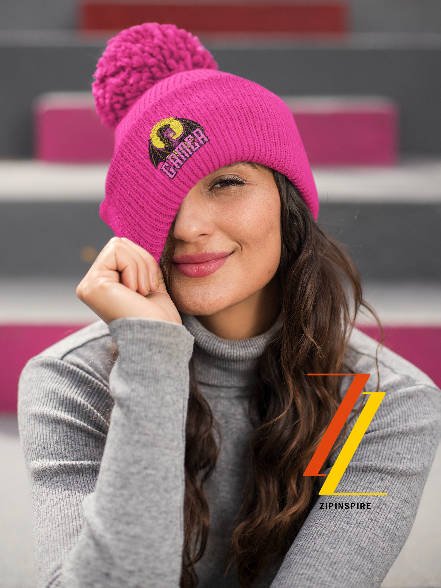 Gamer Vampire Pom Pom Knit Hat