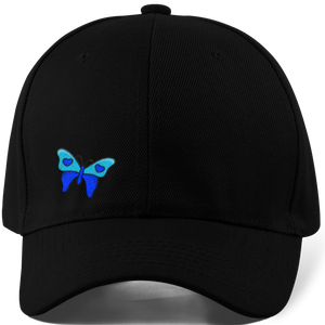 inspiring butterfly hat cap black